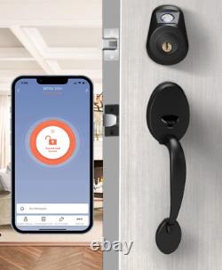 Serrure intelligente sans clé avec ensemble de poignées, serrure de porte à empreinte digitale avec application Bluetooth