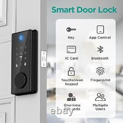 Serrure intelligente, serrure de porte à empreinte digitale, serrure de porte à entrée sans clé 5 en 1, porte intelligente