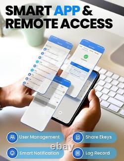 Serrure intelligente, serrure de porte sans clé 7 en 1, serrure de porte à empreinte digitale avec écran tactile