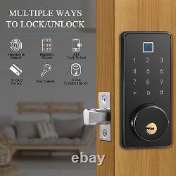 Smart Deadbolt Avec Clavier, Verrouillage De Porte Sans Clé Deadbolt, Electr D'empreinte Digitale