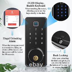 Smart Deadbolt Avec Clavier, Verrouillage De Porte Sans Clé Deadbolt, Electr D'empreinte Digitale