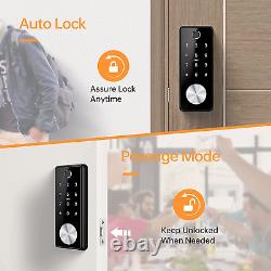 Smart Deadbolt Verrouillage De Porte D'entrée Sans Clé 5 En 1 Empreinte De Doigt Bluetooth App Key Fob