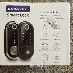 Smart Deadbolt WiFi SMONET Serrure de porte à empreinte digitale sans clé avec clavier électronique