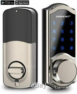 Smart Door Lock, Smonet Smart Clavier Bluetooth Sans Clé Serrure À Pêne Dormant À Écran Tactile
