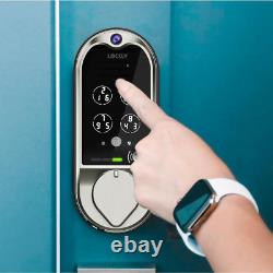 Smart Doorbell Lock Vision Satin Nickel Deadbolt Video Accès À Distance Sans Fil