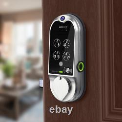 Smart Doorbell Lock Vision Satin Nickel Deadbolt Video Accès À Distance Sans Fil