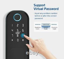 Smart Fingerprint Door Lock Imperméable Bluetooth Ttlock App Keyless Rfid Card