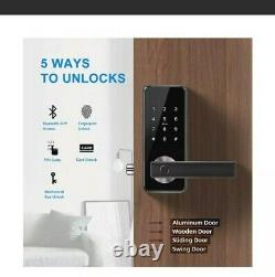 Smart Fingerprint Door Lock Touch, 5-en-1 Keyless Entry Card Wifi Bluetooth