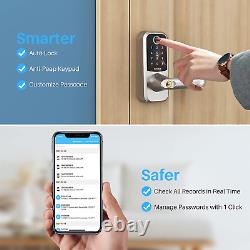 Smart Lock, Hornbill Fingerprint Verrouillages D'entrée Sans Clé Avec Clavier Écran Tactile, Bleu