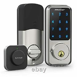 Smart Lock, Wifi Porte D'entrée Sans Clé Lock Deadbolt Bluetooth Electronic Silver
