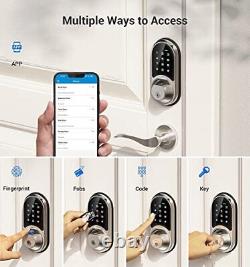 Veise Smart Lock, Serrure d'empreinte digitale, Serrure de porte sans clé 7-en-1 avec application