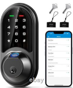 Veise Smart Lock, serrure à empreinte digitale, verrou de porte sans clé 7-en-1, verrous mats