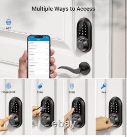 Veise Smart Lock, serrure à empreinte digitale, verrou de porte sans clé 7-en-1, verrous mats