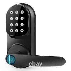 Verrou intelligent d'entrée sans clé de porte avec clavier digital et empreinte digitale.