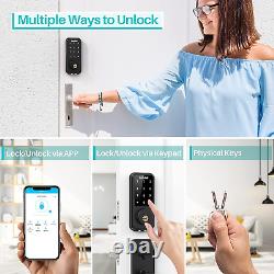 Wi-fi Smart Deadbolt Lock Avec Clavier Écran Tactile, Entrée Sans Clé Bluetooth Hornb