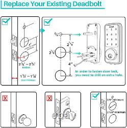 Wi-fi Smart Deadbolt Lock Avec Clavier Écran Tactile, Entrée Sans Clé Bluetooth Hornb
