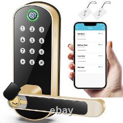 hout Key Pad Entry - Serrure de porte intelligente sans clé avec lecteur d'empreintes digitales Sifely Digital Electronic Lock